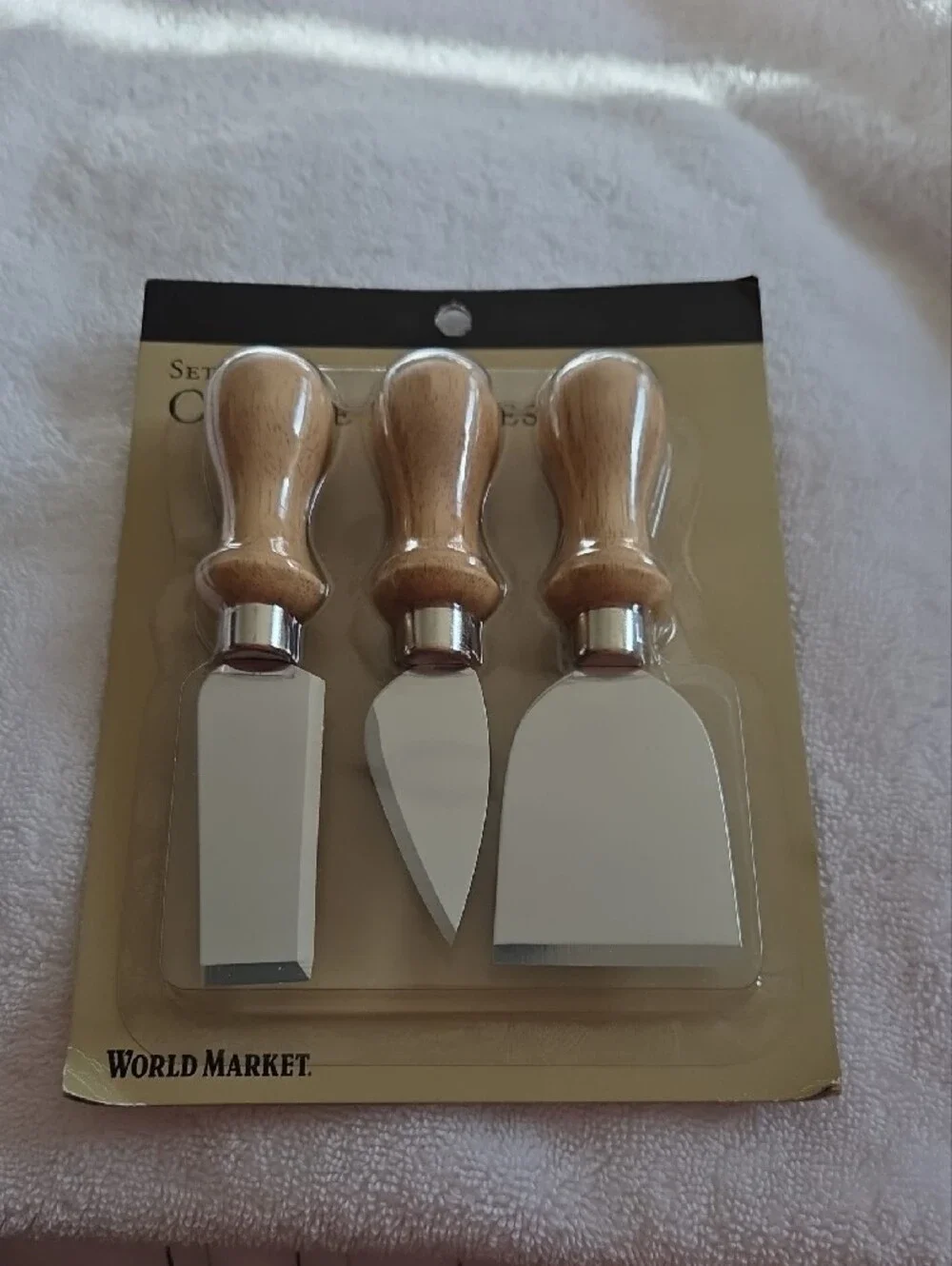 Cost Plus World Market Wood-Handled 3-Piece Cheese Knife Set - Natural Brown